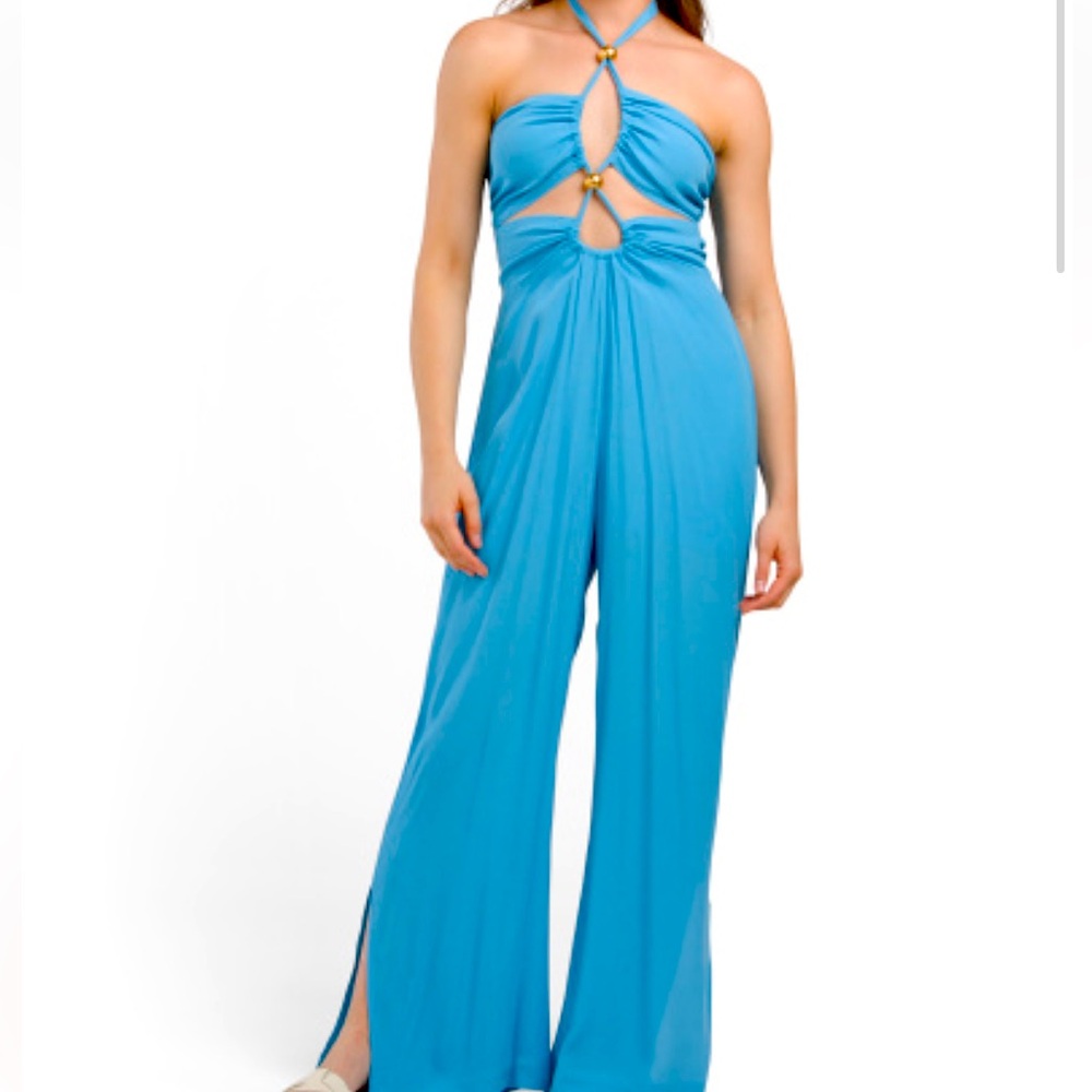 VIX Blue Halter Jumpsuit
